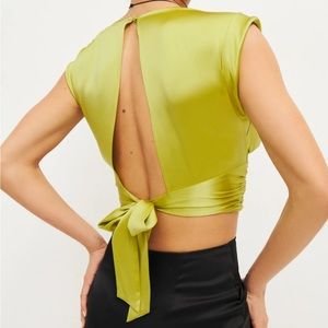 NWT Reformation Orla Silk Top Size 2